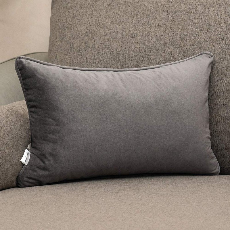 Yangest Silver Grey Throw Pillow Cover Wavy Cushion Cover Modern Zippered Rectangular Pillowcase for Sofa Couch Bedroom Living Room Home Decorative, 12x20 Inch - Image 2